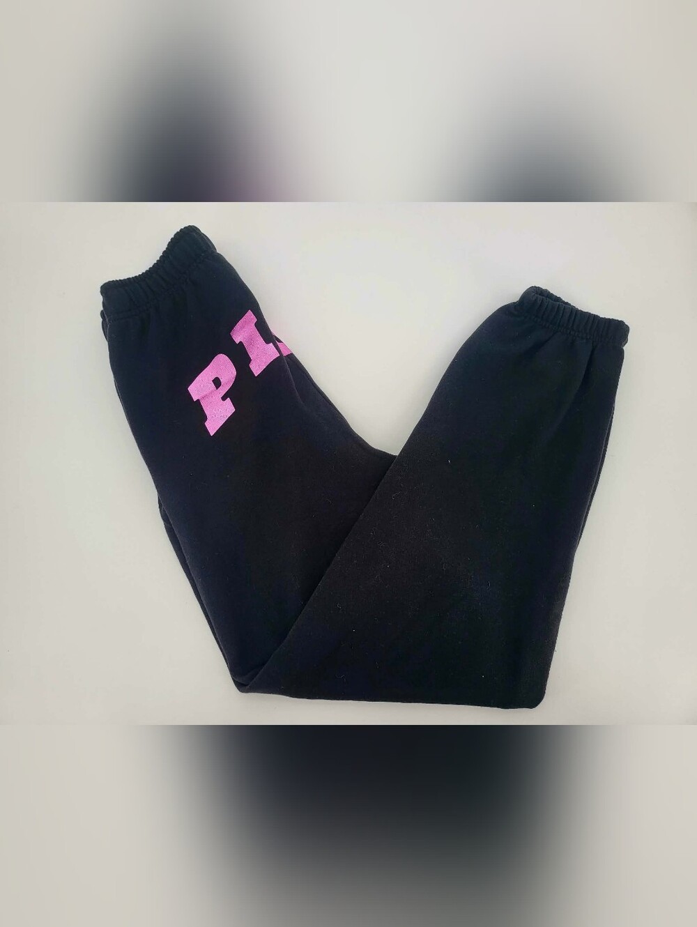 PINK Victoria's Secret Girls' Black Sweatpants with Pink Logo